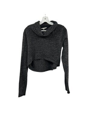 Cabi Womens Cropped Lightweight Sweater Hi Low Hem Turtleneck Gray Size Medium